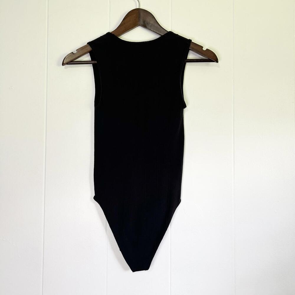 Zara Black Sleeveless Fitted One Piece Bodysuit Women's Medium Large - Picture 2 of 5
